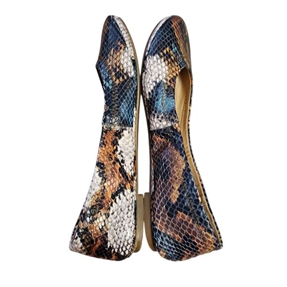 Lucky Brand Shoe Women 6.5 M Leather Snakeskin Print Ballet Flat Slip On Casual - Picture 13 of 14